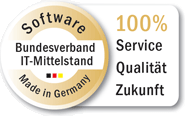 Logo des Siegels 'Software Made in Germany' des Bundesverbands IT-Mittelstand e.V.